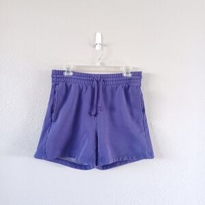 TNA Cozy Fleece Boyfriend Purple Drawstring Shorts Women's